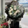 Bó hoa chúc mừng sinh nhật bạn gái hồng kem 9 bông mix baby