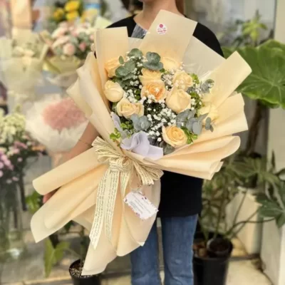Bó hoa hồng vàng tặng sinh nhật mẹ