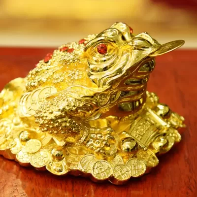 Tượng cóc ngậm tiền (thiềm thừ) mạ vàng 24k