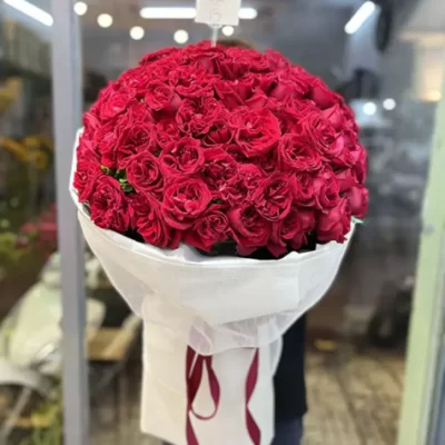 Bó hoa hồng Ohara đỏ 100 bông