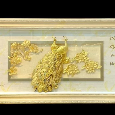 Tranh phú quý vạn niên dát vàng 24k