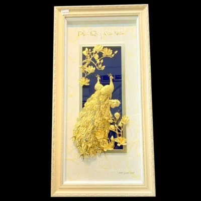 Tranh phú quý vạn niên dát vàng 24k