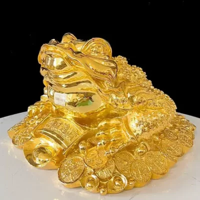 Cóc ngậm tiền cỡ lớn mạ vàng 24k