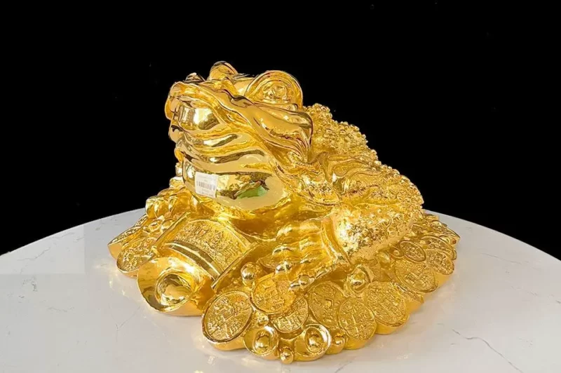 Cóc ngậm tiền cỡ lớn mạ vàng 24k