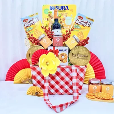 Giỏ Quà Tết Hạnh Phúc Rượu Vang Real 1458