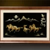 Tranh mã đáo thành công mạ vàng 24k