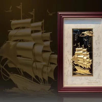 Tranh thuận buồm xuôi gió dát vàng 24k