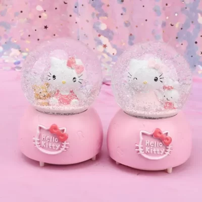 Quả cầu tuyết Hello Kitty màu hồng